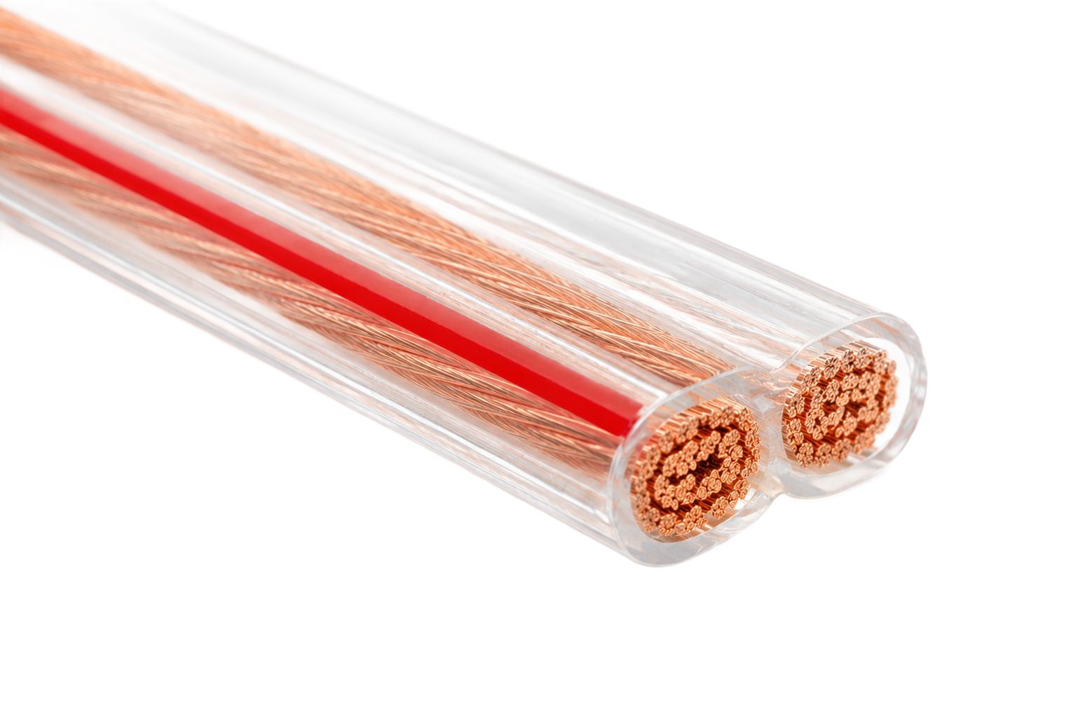 Plochý kabel 2x0,5mm transparentní PVC izolace 8A